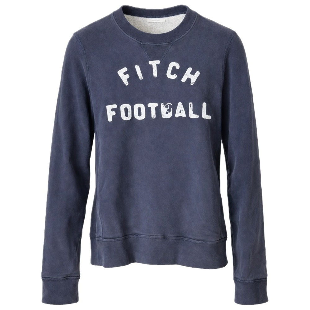 Abercrombie & Fitch Graphic Pullover Sweatshirt | Navy Fleece Lined Cozy